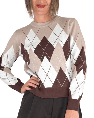 Habiti - Maglia a losanghe - BEIGE - MAGLIA E CARDIGAN - Habiti