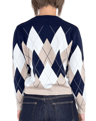 Habiti - Maglia a losanghe - BLU - MAGLIA E CARDIGAN - Habiti