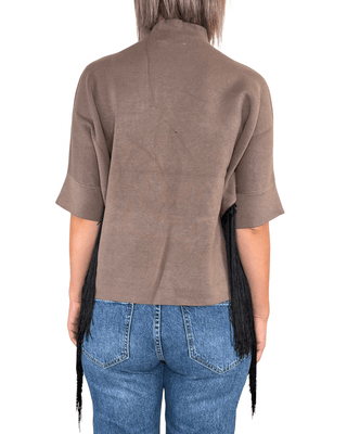 Habiti - Maglia con frange - FANGO - MAGLIA E CARDIGAN - Habiti