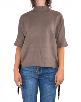 Habiti - Maglia con frange - FANGO - MAGLIA E CARDIGAN - Habiti
