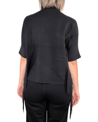 Habiti - Maglia con frange - NERO - MAGLIA E CARDIGAN - Habiti