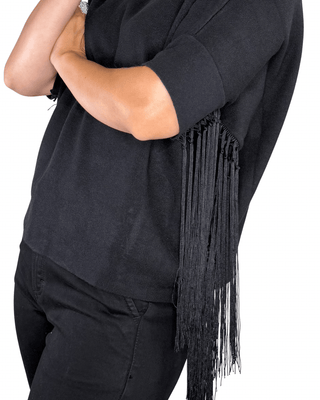 Habiti - Maglia con frange - NERO - MAGLIA E CARDIGAN - Habiti