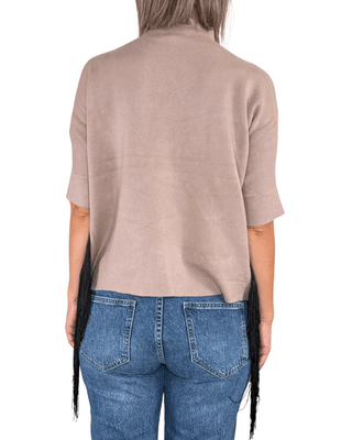Habiti - Maglia con frange - TORTORA - MAGLIA E CARDIGAN - Habiti