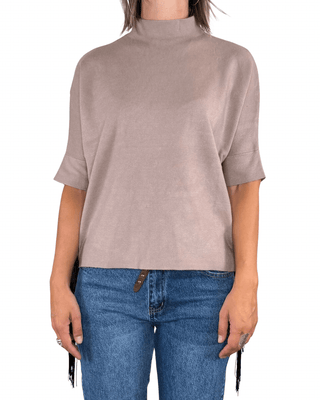 Habiti - Maglia con frange - TORTORA - MAGLIA E CARDIGAN - Habiti