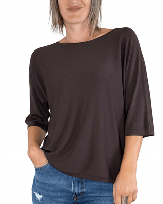 Habiti - Maglia fluida stondata - MORO - MAGLIA E CARDIGAN - Habiti