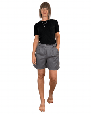 Habiti - Maglia manica corta a coste - NERO - MAGLIA E CARDIGAN - Habiti