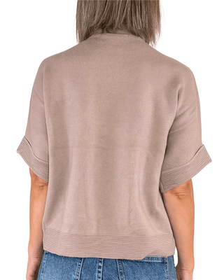 Habiti - Maglia manica corta con spilla - FANGO - MAGLIA E CARDIGAN - Habiti