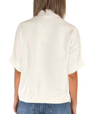 Habiti - Maglia manica corta con spilla - PANNA - MAGLIA E CARDIGAN - Habiti