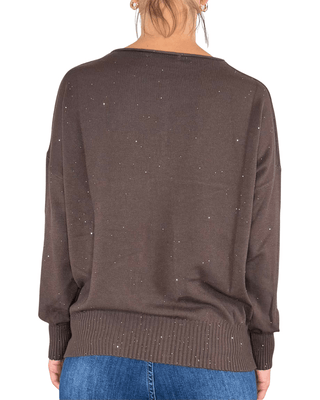 Habiti - Maglia micro paillettes - MORO - MAGLIA E CARDIGAN - Habiti