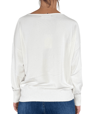 Habiti - Maglia micro paillettes - PANNA - MAGLIA E CARDIGAN - Habiti