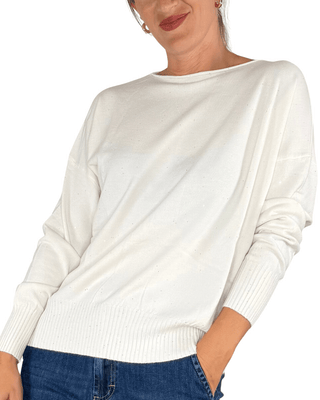 Habiti - Maglia micro paillettes - PANNA - MAGLIA E CARDIGAN - Habiti