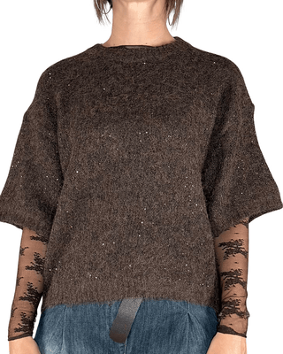 Habiti - Maglia paillettes - MORO - MAGLIA E CARDIGAN - Habiti