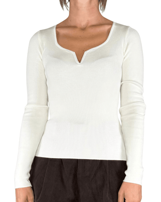 Habiti - Maglia scollo cuore - PANNA - MAGLIA E CARDIGAN - Habiti