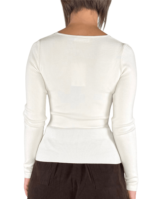 Habiti - Maglia scollo cuore - PANNA - MAGLIA E CARDIGAN - Habiti