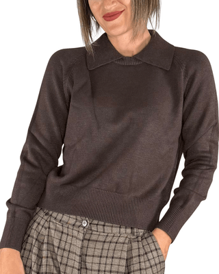 Habiti - Maglioncino effetto polo - MORO - MAGLIA E CARDIGAN - Habiti