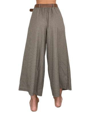 Habiti - Pantalone ampio pied-de-poule - FANGO - PANTALONE - Habiti