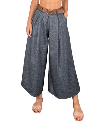 Habiti - Pantalone ampio pied-de-poule - GRIGIO - PANTALONE - Habiti