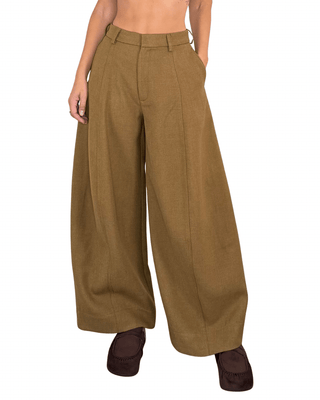 Habiti - Pantalone barrel ampio - BISCOTTO - PANTALONE - Habiti
