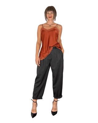 Habiti - Pantalone barrel con pences - GESSATO - PANTALONE - Habiti