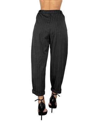 Habiti - Pantalone barrel con pences - GESSATO - PANTALONE - Habiti