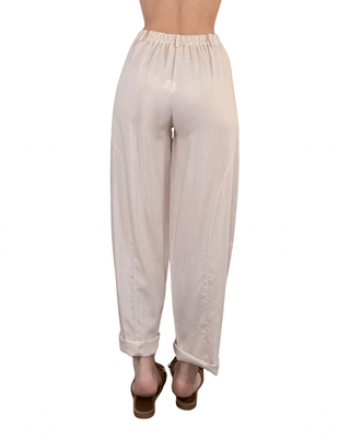Habiti - Pantalone barrel in tencel - BURRO - PANTALONE - Habiti