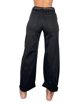Habiti - Pantalone barrell bull denim - MORO - PANTALONE - Habiti