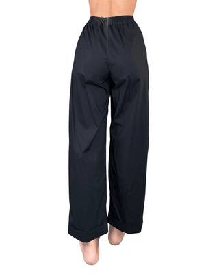 Habiti - Pantalone in popeline - NERO - PANTALONE - Habiti