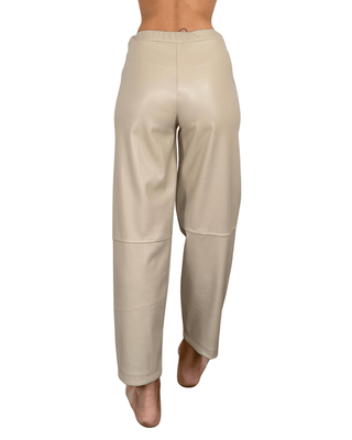Habiti - Pantalone japan ecopelle - BEIGE - PANTALONE - Habiti