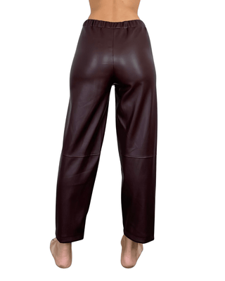 Habiti - Pantalone japan ecopelle - BORDEAUX - PANTALONE - Habiti