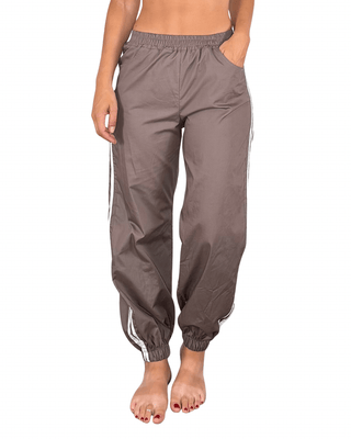 Habiti - Pantalone jogger con banda laterale - FANGO - PANTALONE - Habiti