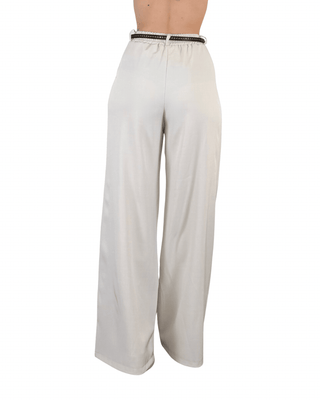 Habiti - Pantalone palazzo con elastico dietro - BEIGE - PANTALONE - Habiti