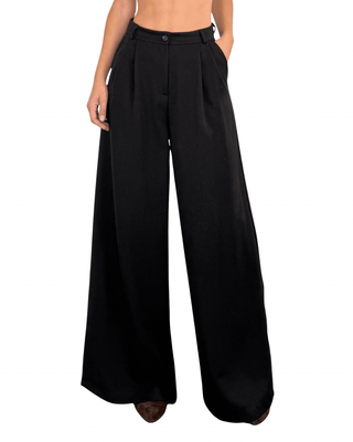 Habiti - Pantalone palazzo - NERO - PANTALONE - Habiti