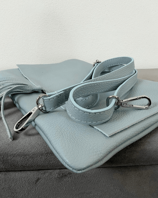 Habiti - Pochette 100% pelle martellata - CELESTE - BORSA - Habiti
