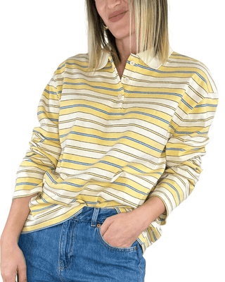 Habiti - Polo righe jersey - GIALLO - T-SHIRT E TOP - Habiti