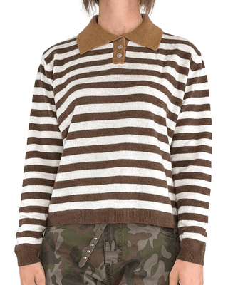 Habiti - Polo righe misto cashmere - TABACCO - MAGLIA E CARDIGAN - Habiti