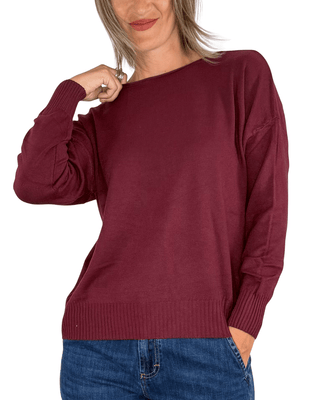 Habiti - Pull basic viscosa - BORDEAUX - MAGLIA E CARDIGAN - Habiti