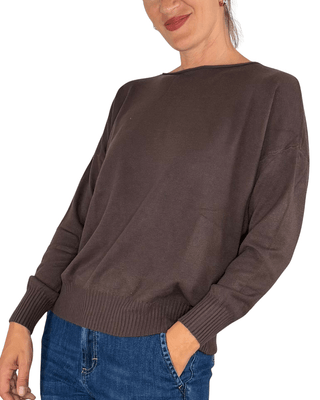 Habiti - Pull basic viscosa - MORO - MAGLIA E CARDIGAN - Habiti