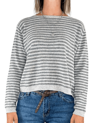 Habiti - Pull girocollo a righe - GRIGIO - MAGLIA E CARDIGAN - Habiti