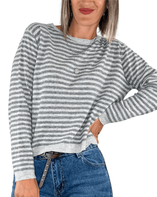 Habiti - Pull girocollo a righe - GRIGIO - MAGLIA E CARDIGAN - Habiti