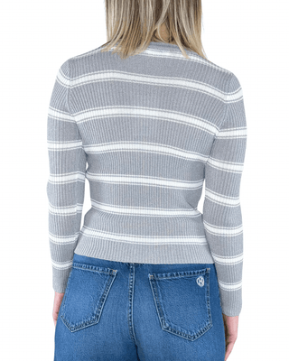 Habiti - Serafino righe - GRIGIO - MAGLIA E CARDIGAN - Habiti
