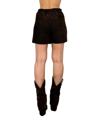 Habiti - Shorts velluto effetto mini - MORO - BERMUDA E SHORTS - Habiti