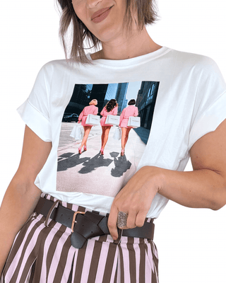 Habiti - T-shirt a scatola stampa Victoria - PANNA - T-SHIRT E TOP - Habiti