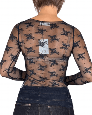 Habiti - T-shirt pizzo - BLU - T-SHIRT E TOP - Habiti
