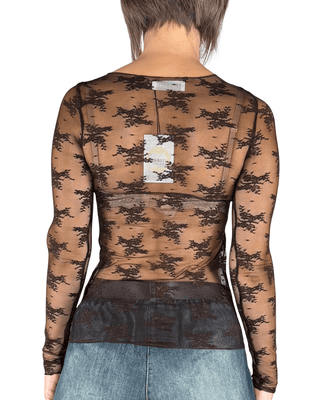 Habiti - T-shirt pizzo - MORO - T-SHIRT E TOP - Habiti