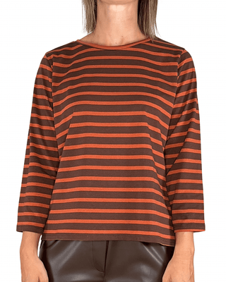 Habiti - T-shirt righe - MATTONE - T-SHIRT E TOP - Habiti