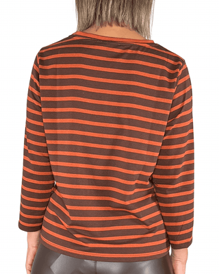 Habiti - T-shirt righe - MATTONE - T-SHIRT E TOP - Habiti