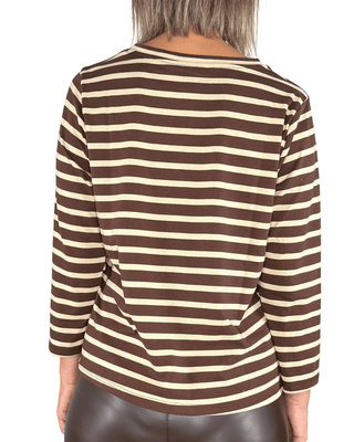 Habiti - T-shirt righe - MORO - T-SHIRT E TOP - Habiti