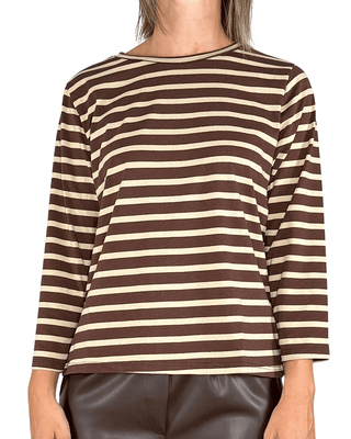 Habiti - T-shirt righe - MORO - T-SHIRT E TOP - Habiti
