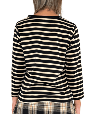 Habiti - T-shirt righe - NERO - T-SHIRT E TOP - Habiti