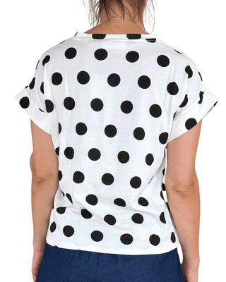 Habiti - T-shirt scatola a pois - NERO - T-SHIRT E TOP - Habiti